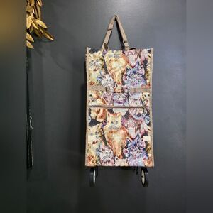 Vintage Cats Travel Tapestry Rolling Luggage Shopping Market Library Bag